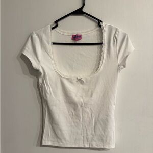 Elegant White Lace Trim Top